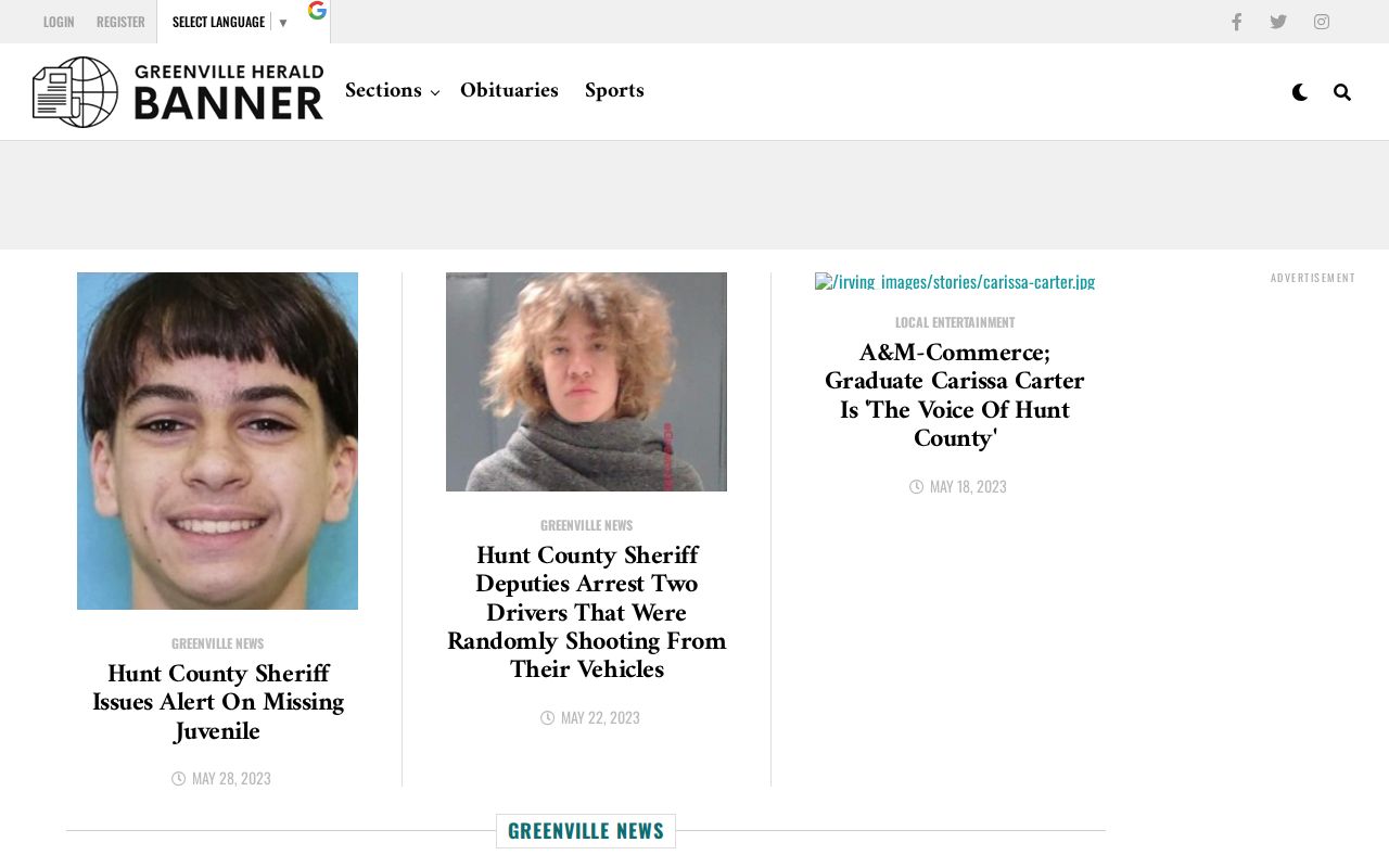 Hunt County crime news record source at the Greenville Herald-Banner